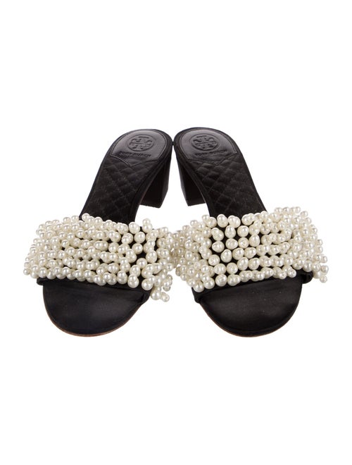 Tory Burch Satin Beaded Accents Slides