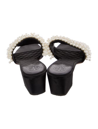 Tory Burch Satin Beaded Accents Slides