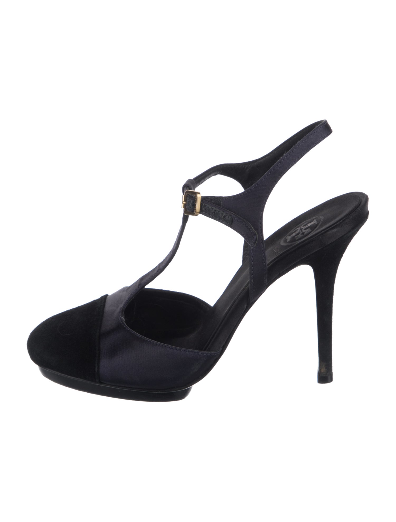Tory Burch Satin T-Strap Pumps