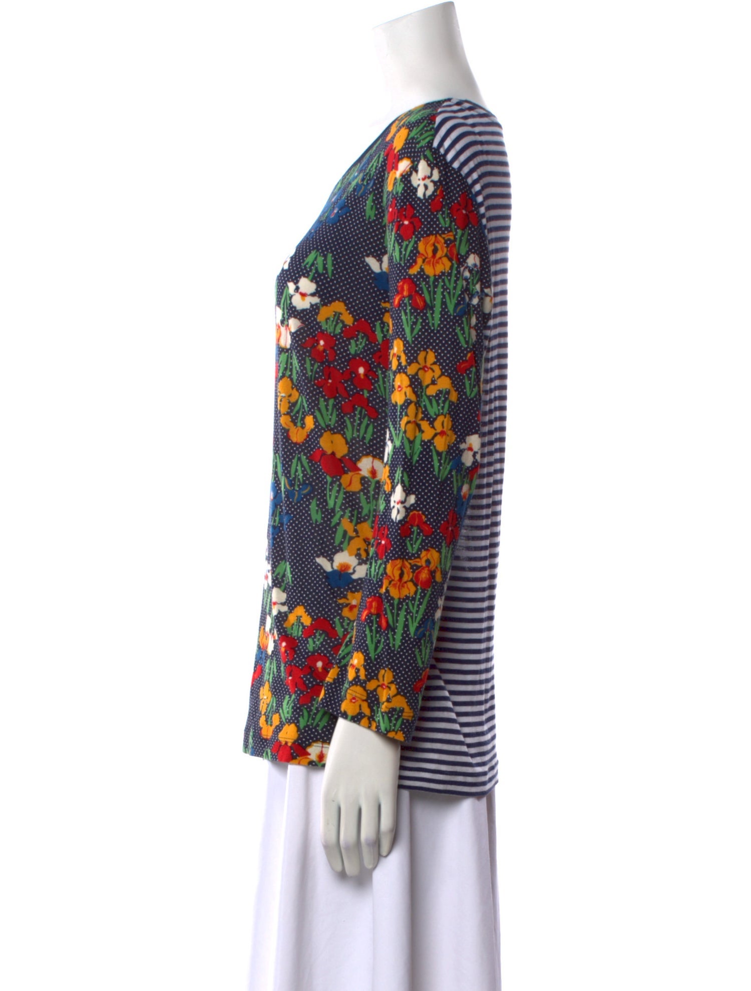 Tory Burch Floral Print Scoop Neck Blouse