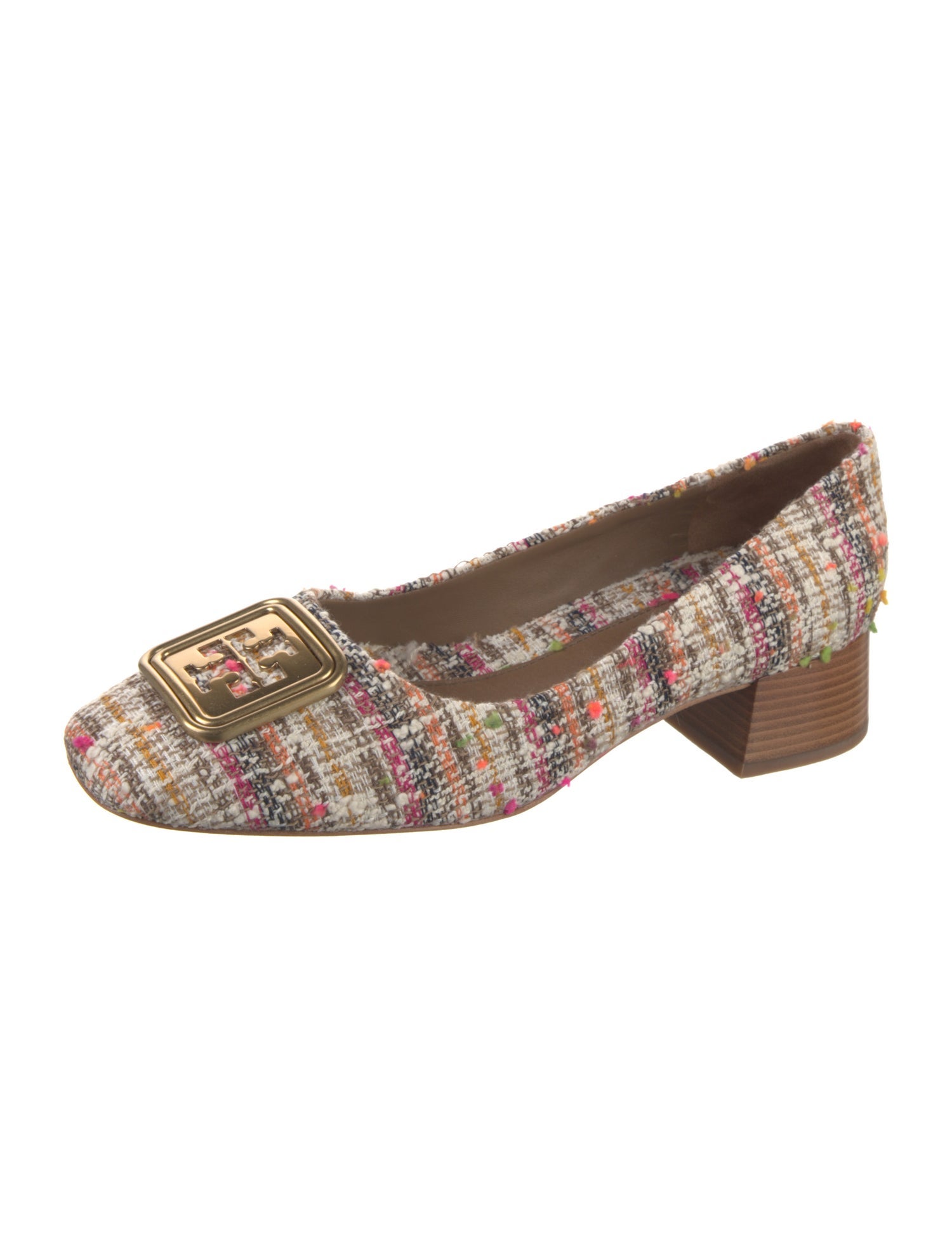 Tory Burch Tweed Pattern Mules