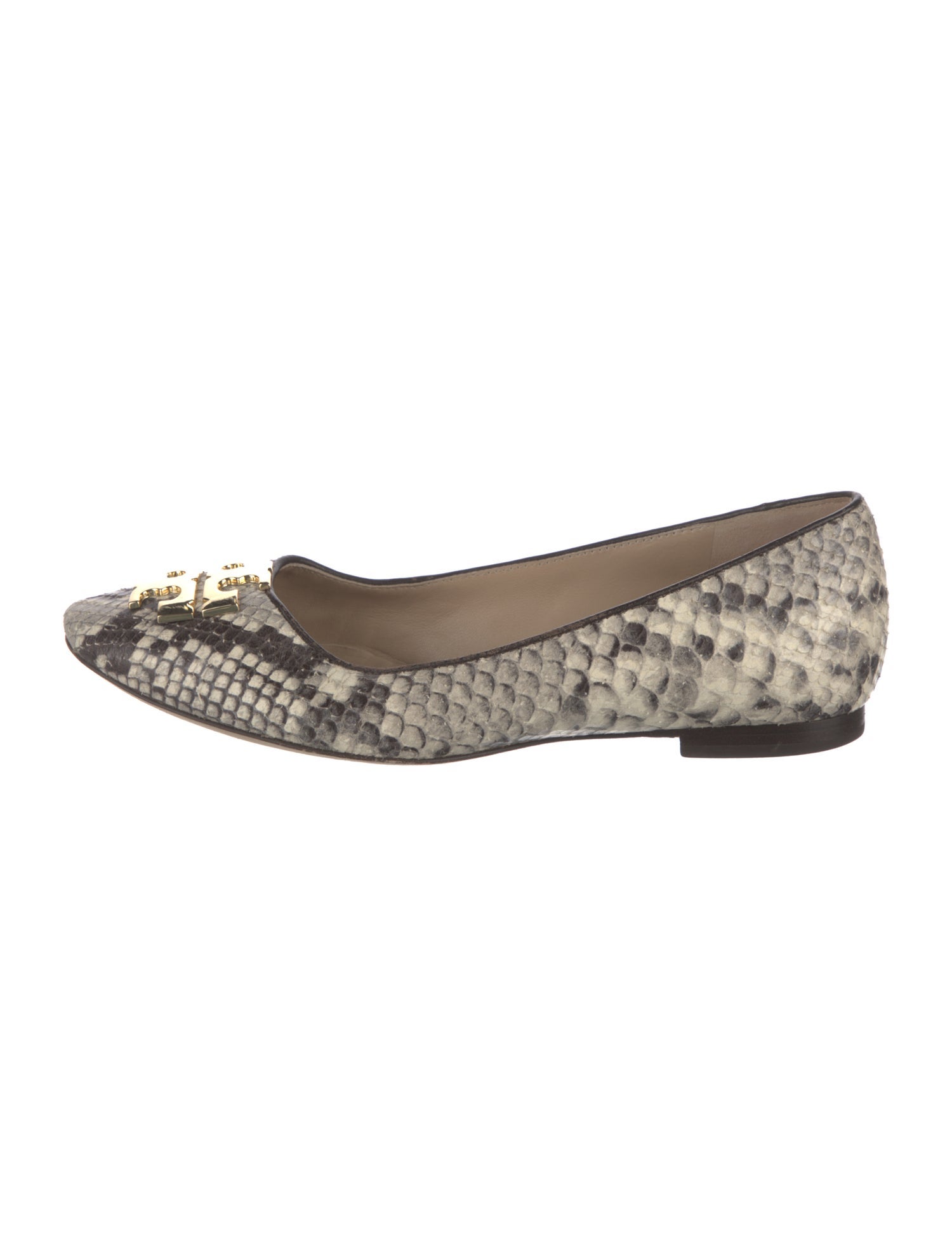 Tory Burch Leather Animal Print Ballet Flats