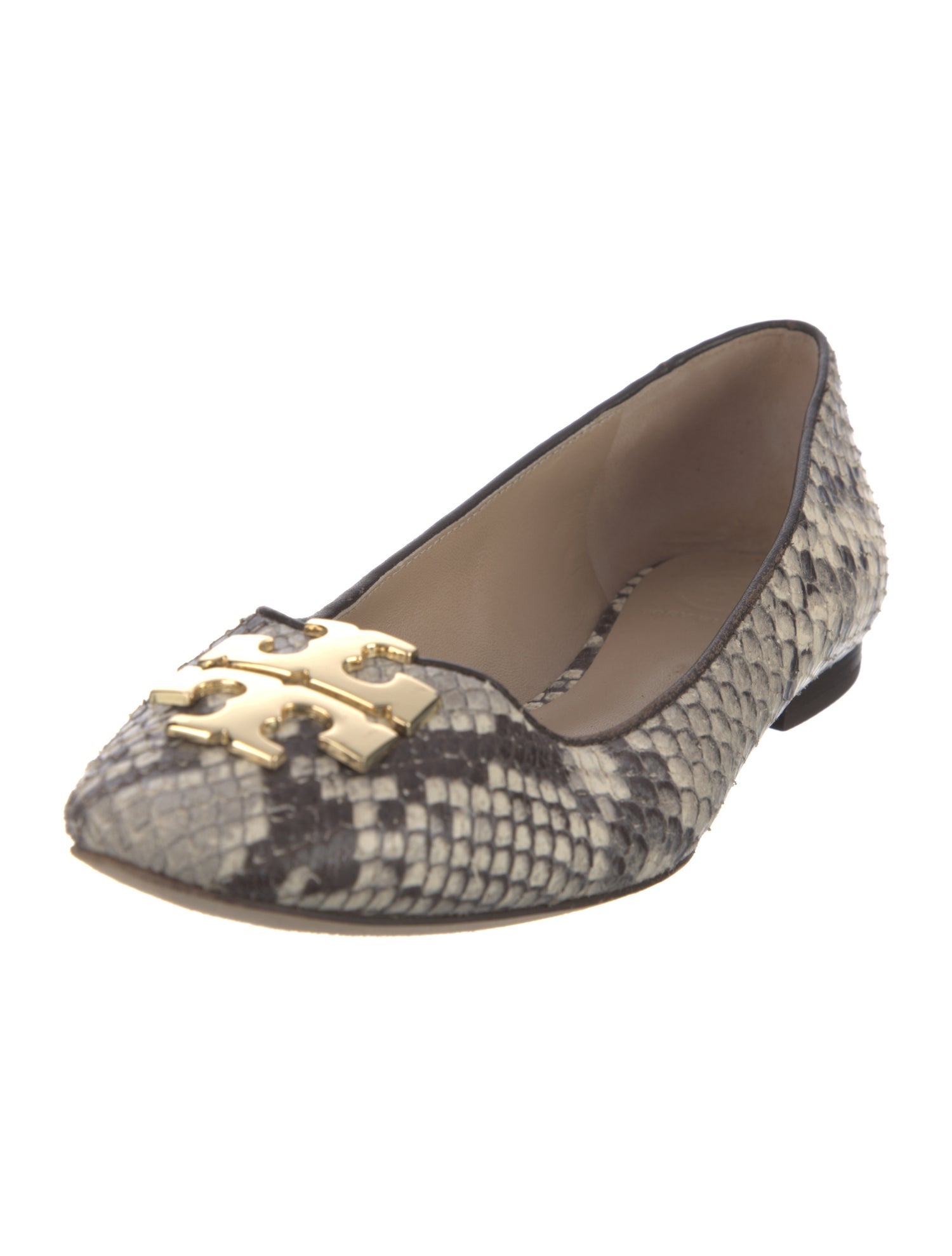 Tory Burch Leather Animal Print Ballet Flats