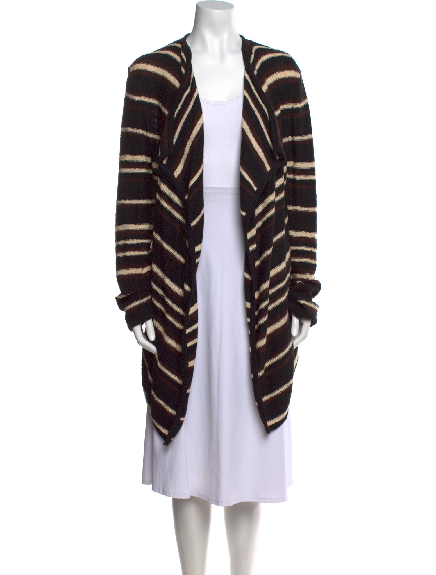 Tory Burch Striped Open Front Sweater