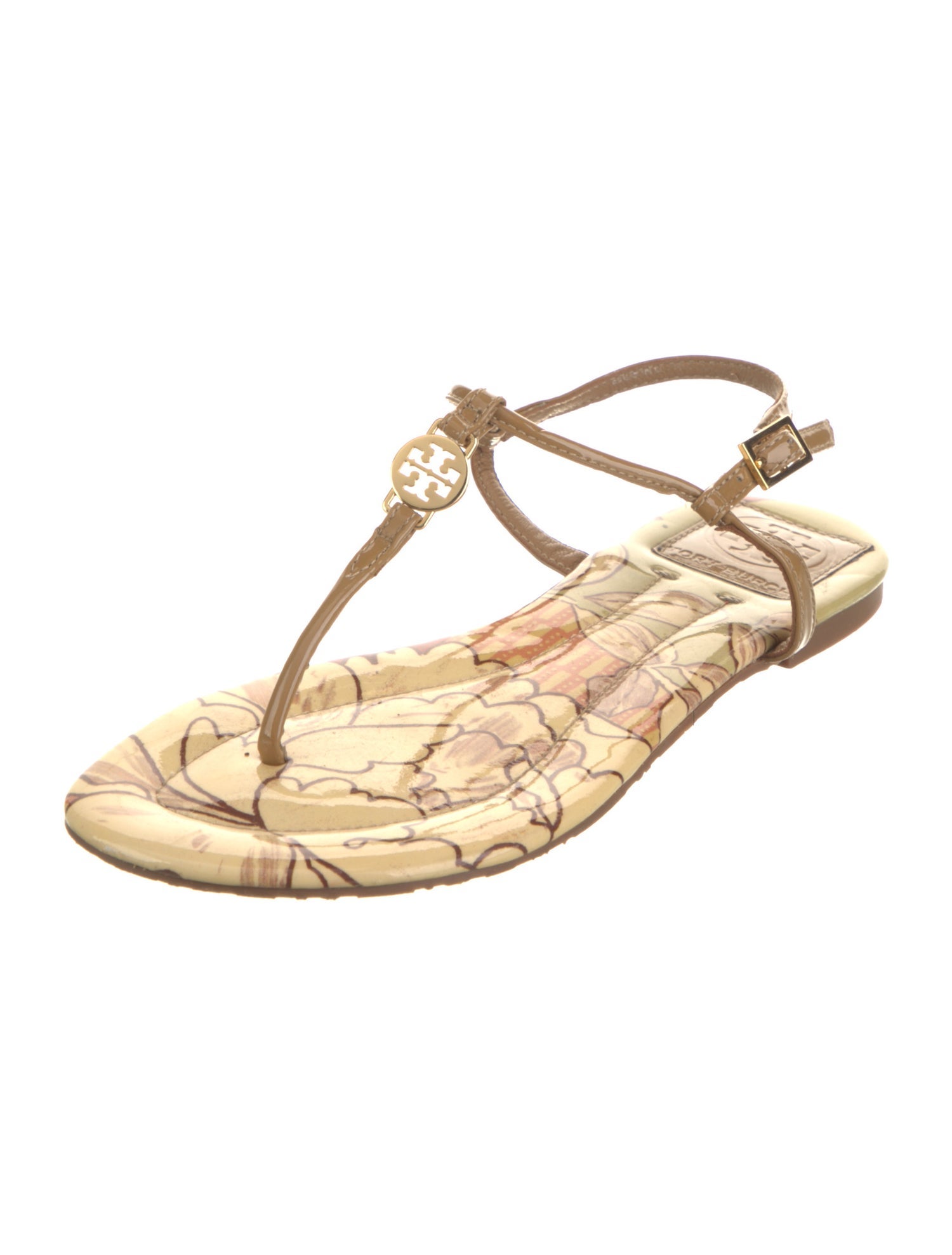 Tory Burch Patent Leather T-Strap Sandals