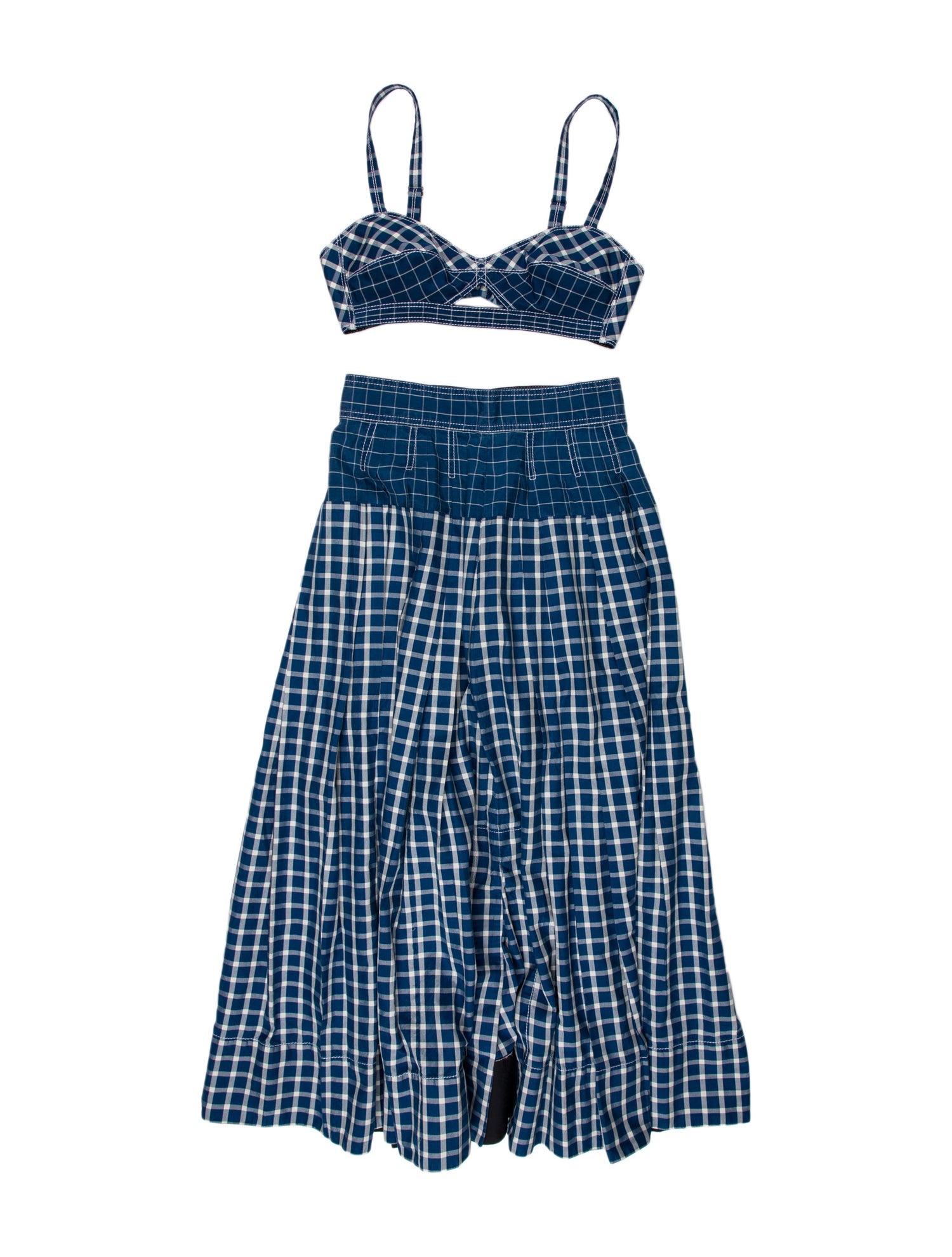 Tory Burch Silk Plaid Print Skirt Set