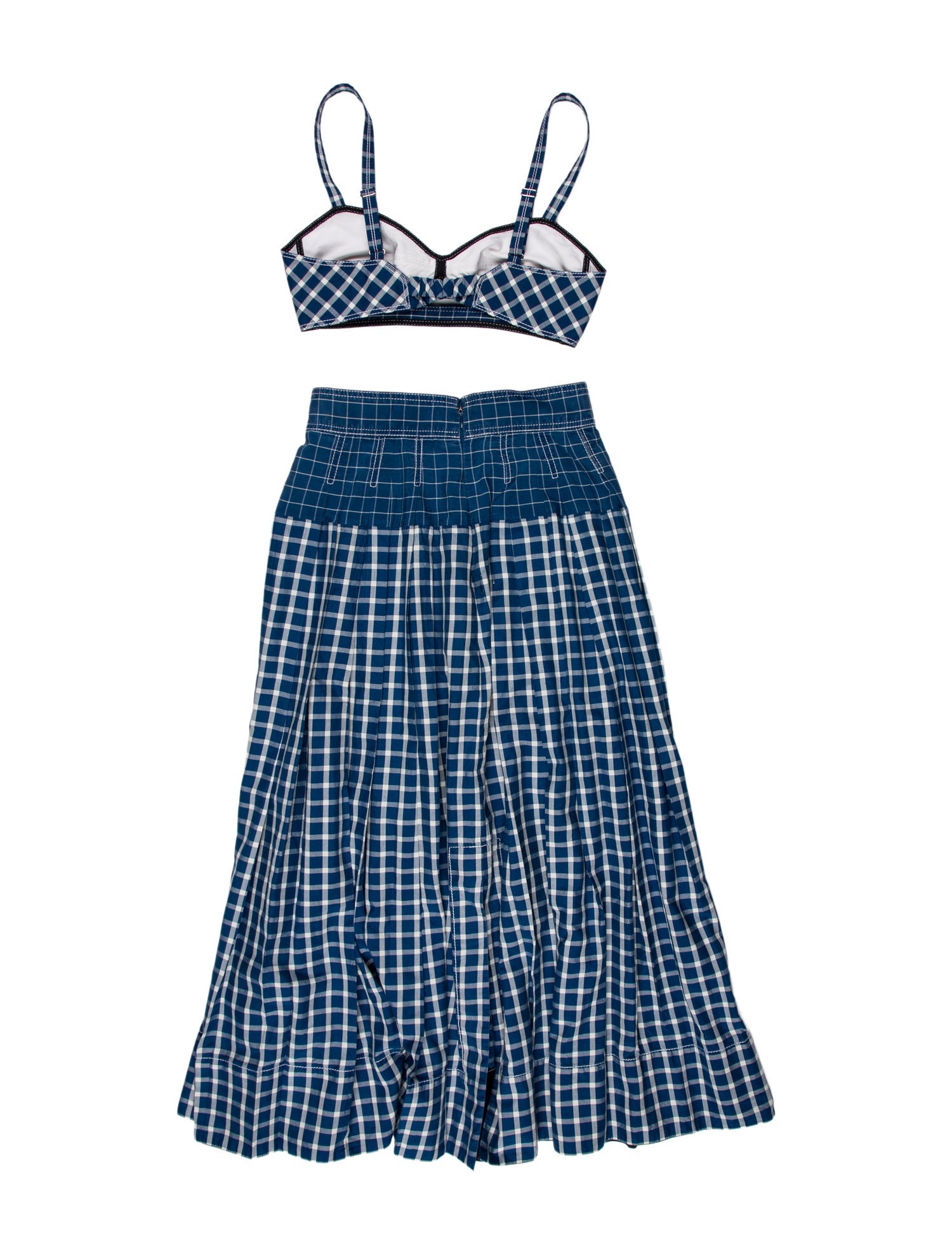 Tory Burch Silk Plaid Print Skirt Set