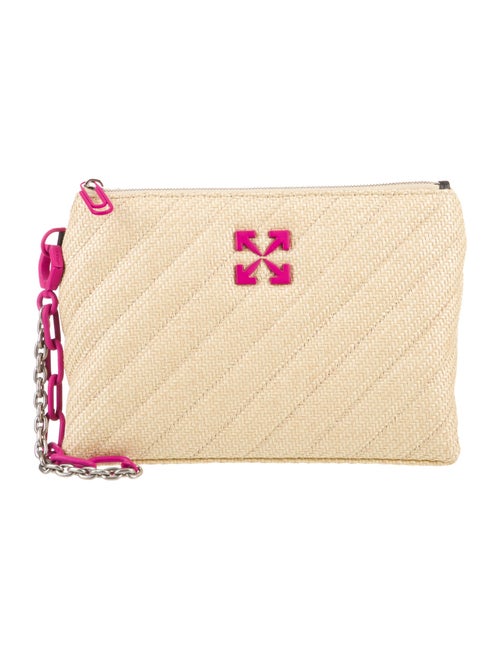 Off-White Raffia Clutch