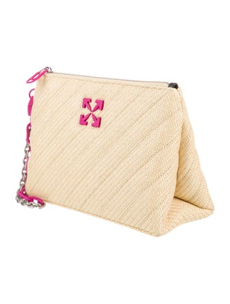 Off-White Raffia Clutch