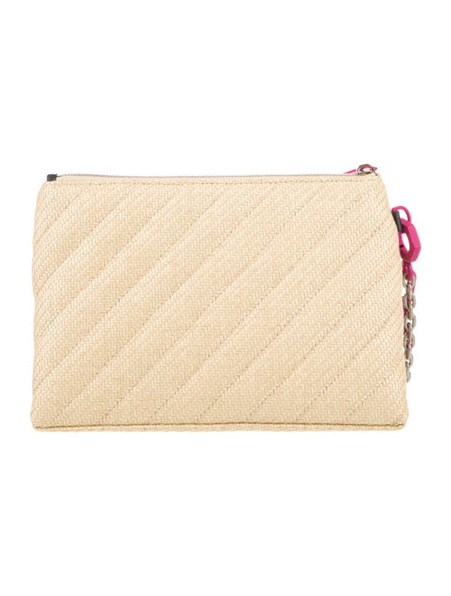 Off-White Raffia Clutch