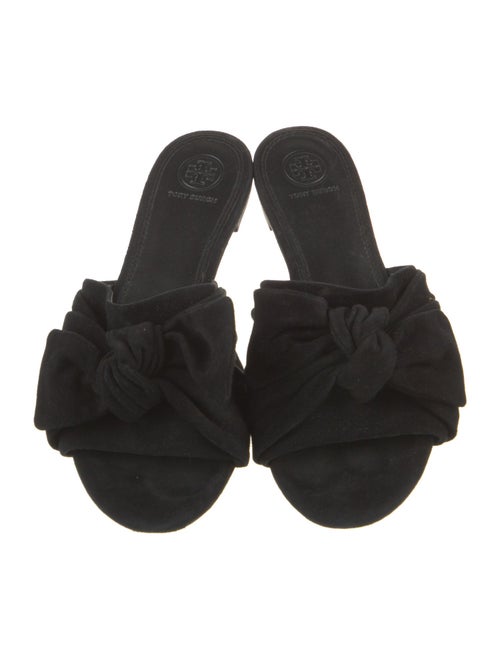 Tory Burch Suede Bow Accents Slides