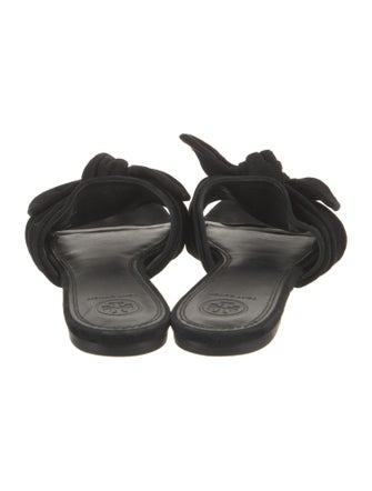 Tory Burch Suede Bow Accents Slides
