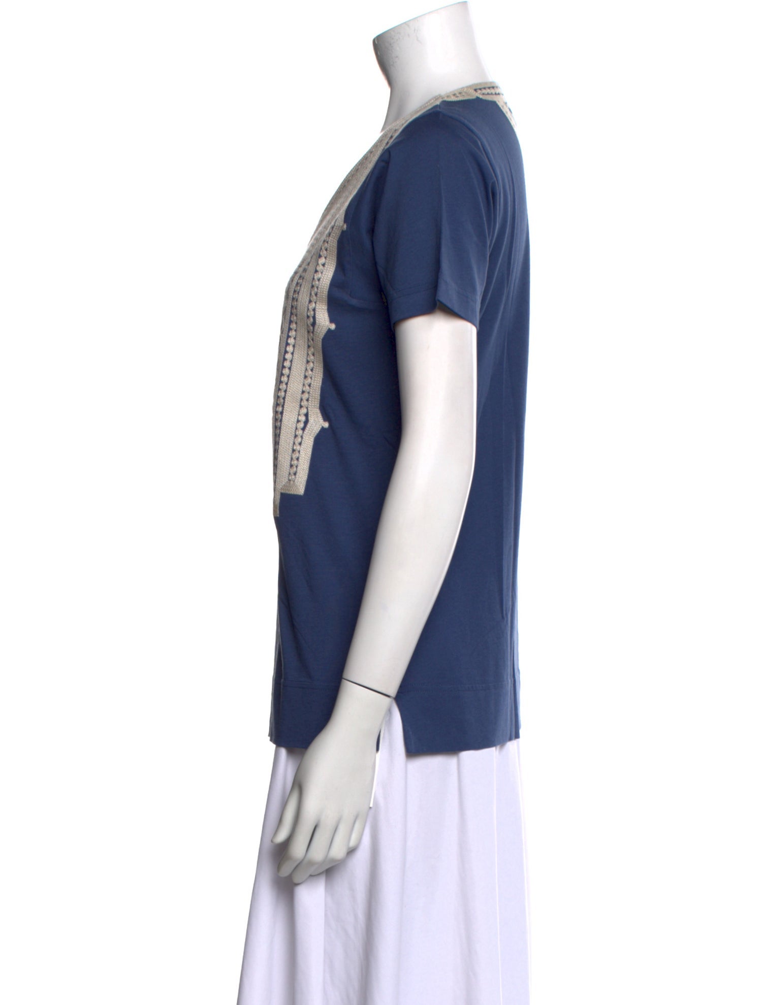 Tory Burch Printed V-Neck T-Shirt