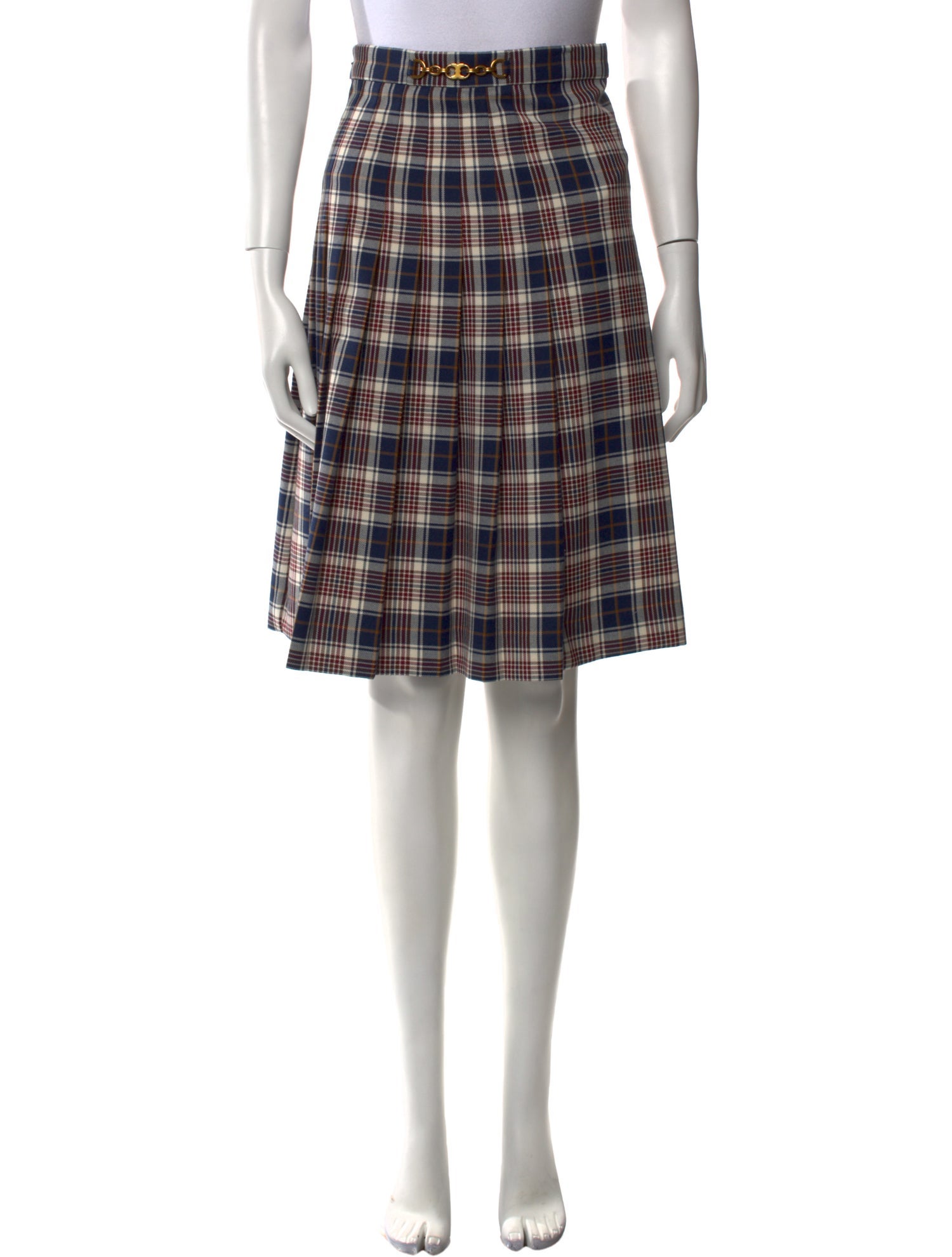 Tory Burch Plaid Print Knee-Length Skirt