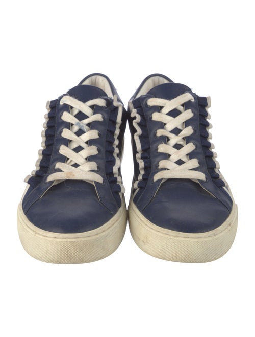 Tory Burch Leather Ruffle Embellishment Sneakers
