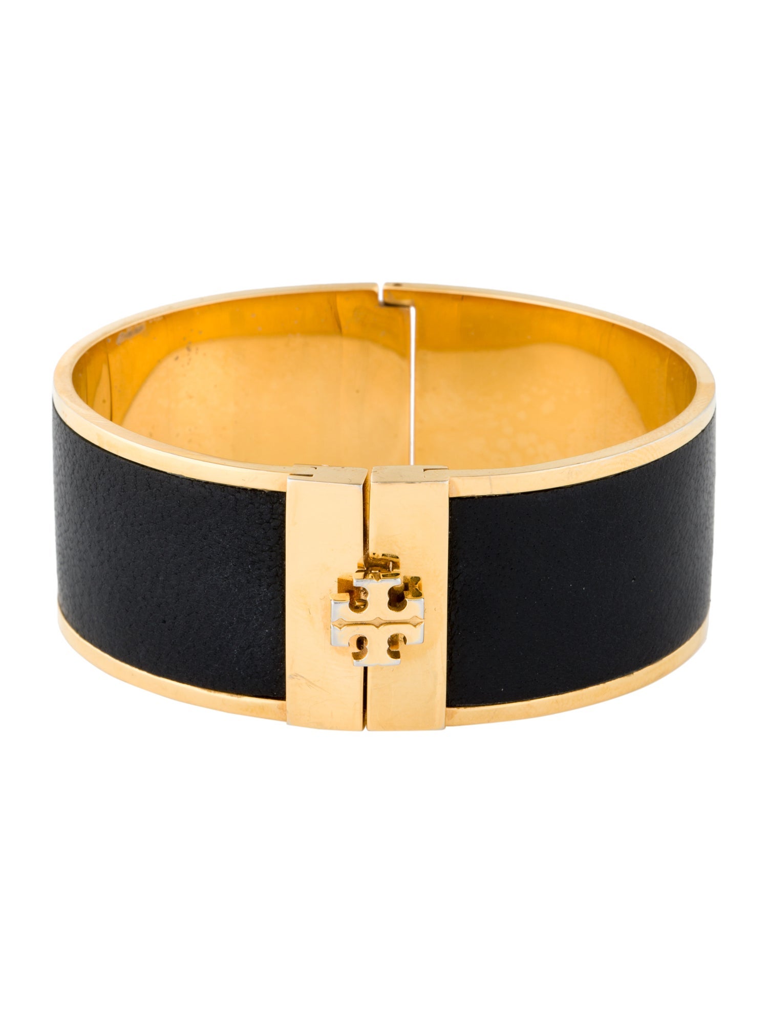 Tory Burch Leather Inlay Bangle Bracelet