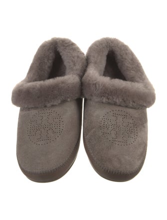 Tory Burch Shearling Lasercut Accents Mules