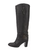 Tory Burch Signature Logo Leather Riding Boots