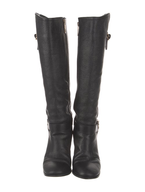 Tory Burch Signature Logo Leather Riding Boots