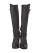 Tory Burch Signature Logo Leather Riding Boots