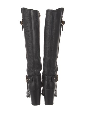 Tory Burch Signature Logo Leather Riding Boots