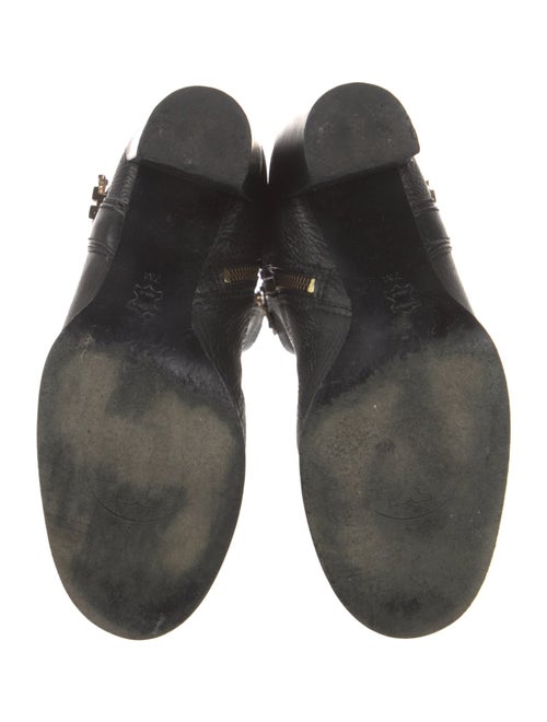 Tory Burch Signature Logo Leather Riding Boots