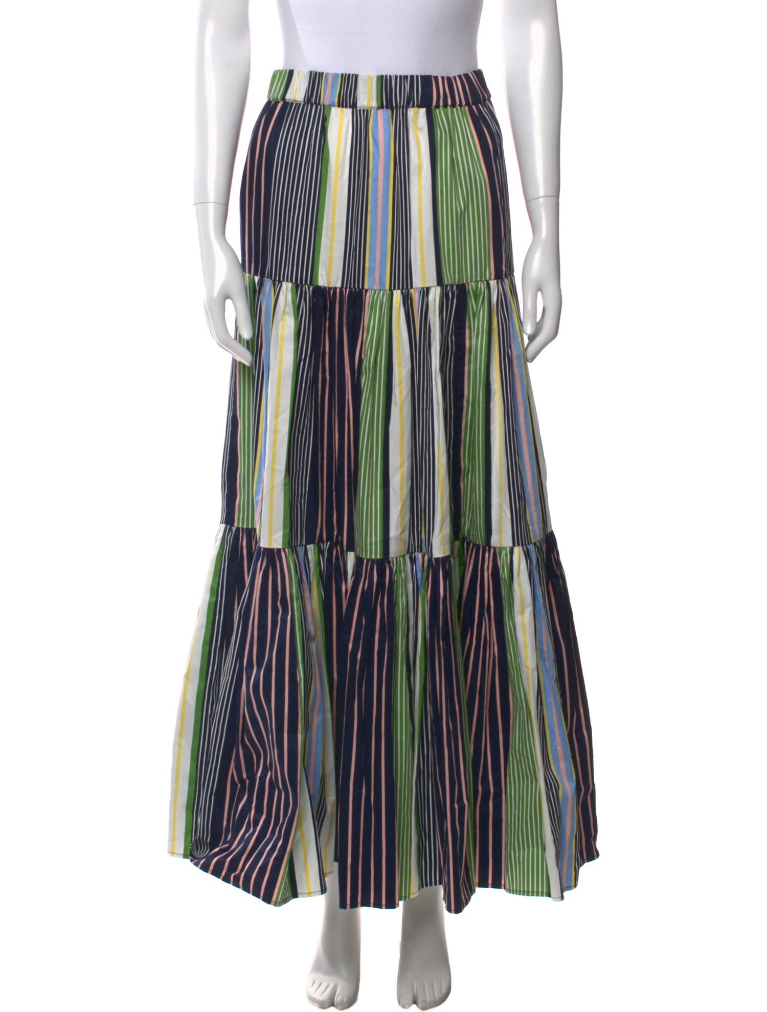 Tory Burch Striped Midi Length Skirt