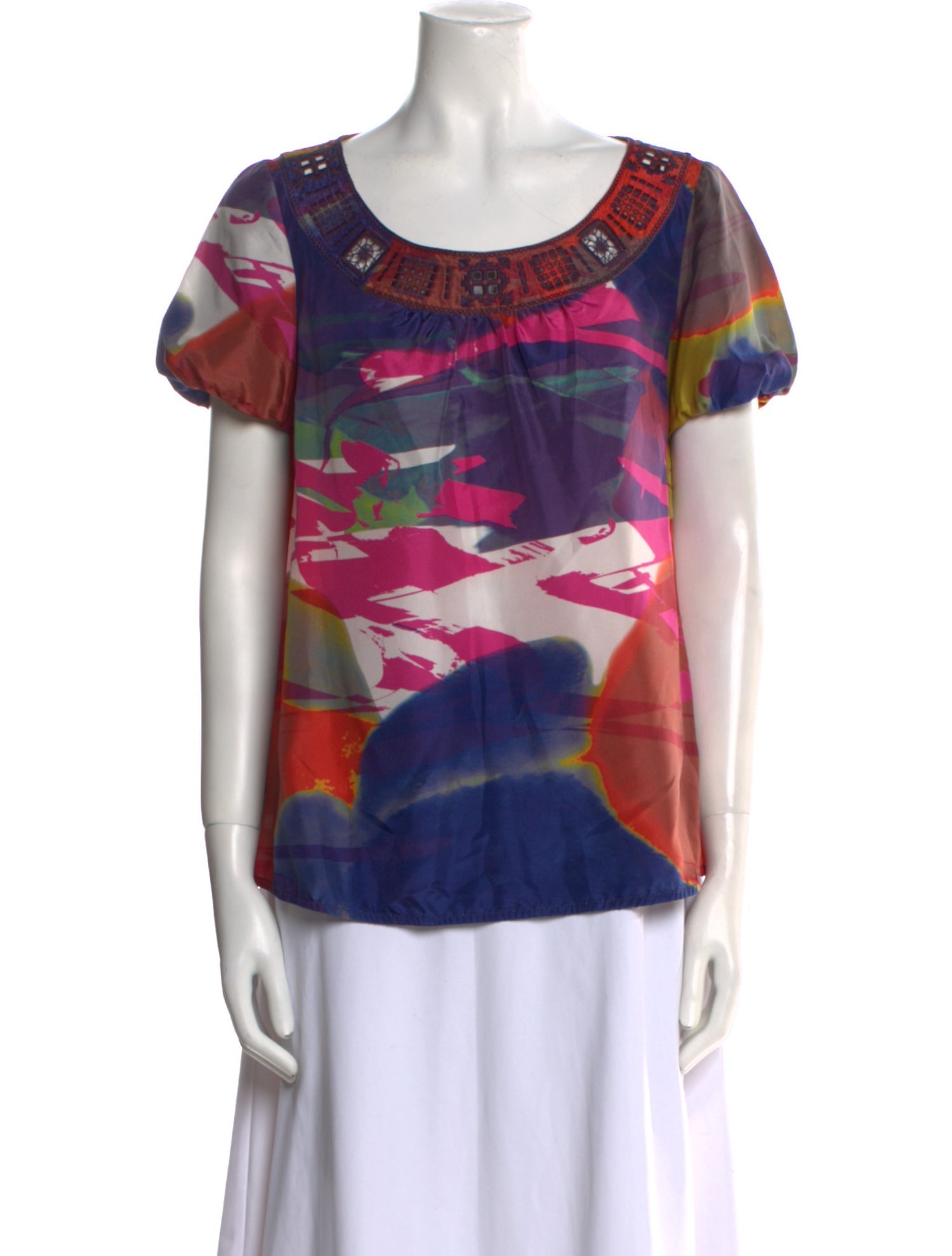 Tory Burch Silk Printed T-Shirt