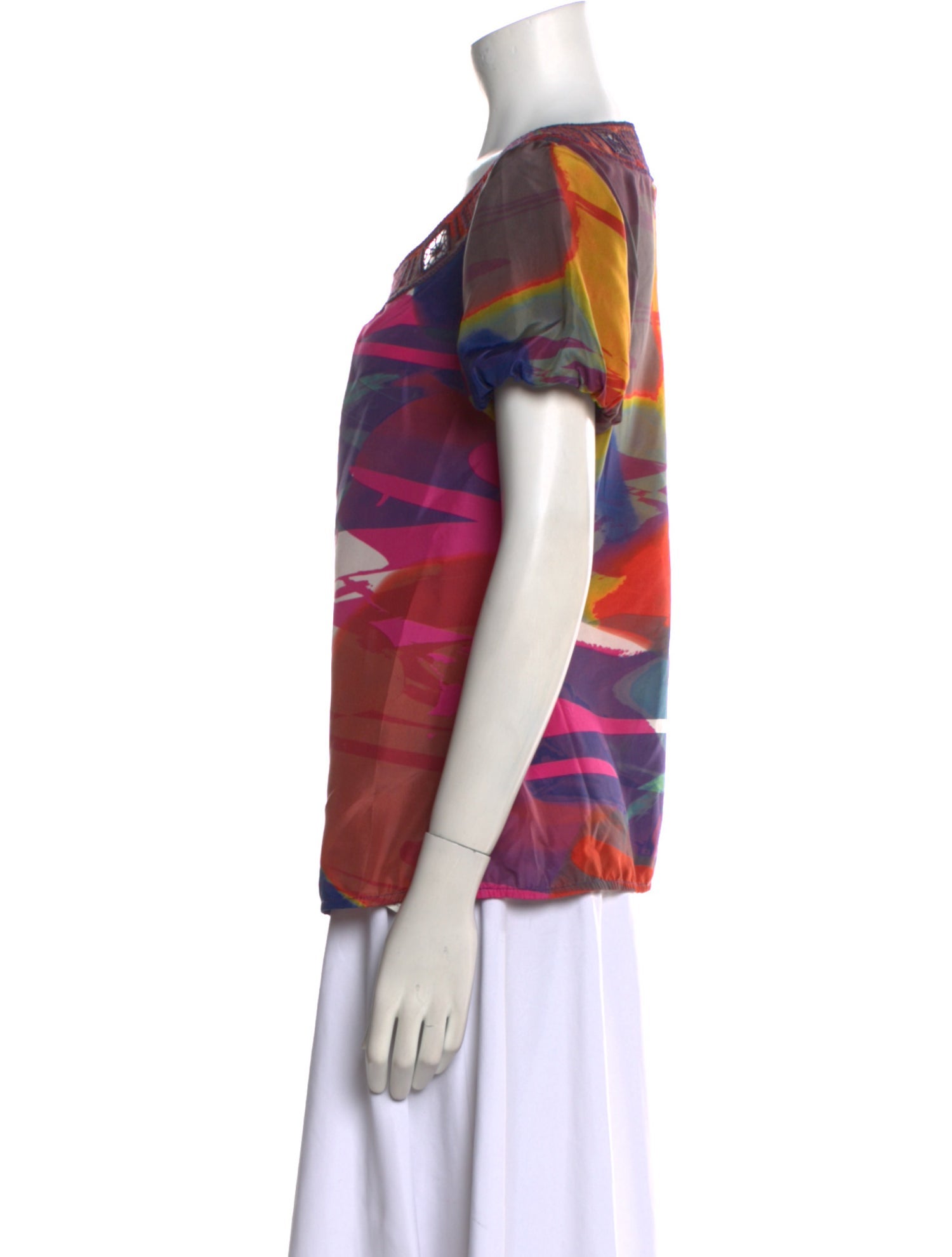 Tory Burch Silk Printed T-Shirt