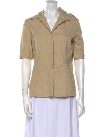 Tory Burch Short Sleeve Button-Up Top