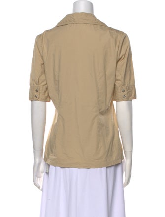Tory Burch Short Sleeve Button-Up Top