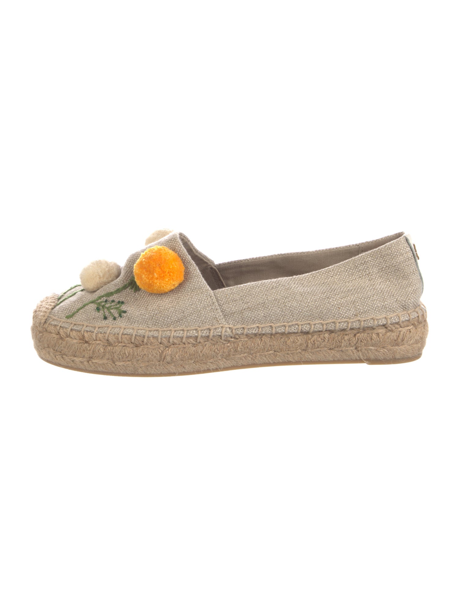 Tory Burch Canvas Embroidered Accent Espadrilles