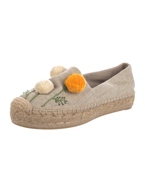 Tory Burch Canvas Embroidered Accent Espadrilles