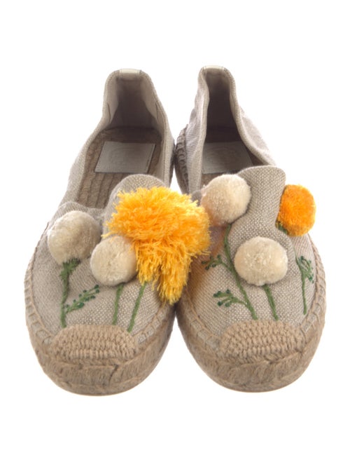 Tory Burch Canvas Embroidered Accent Espadrilles