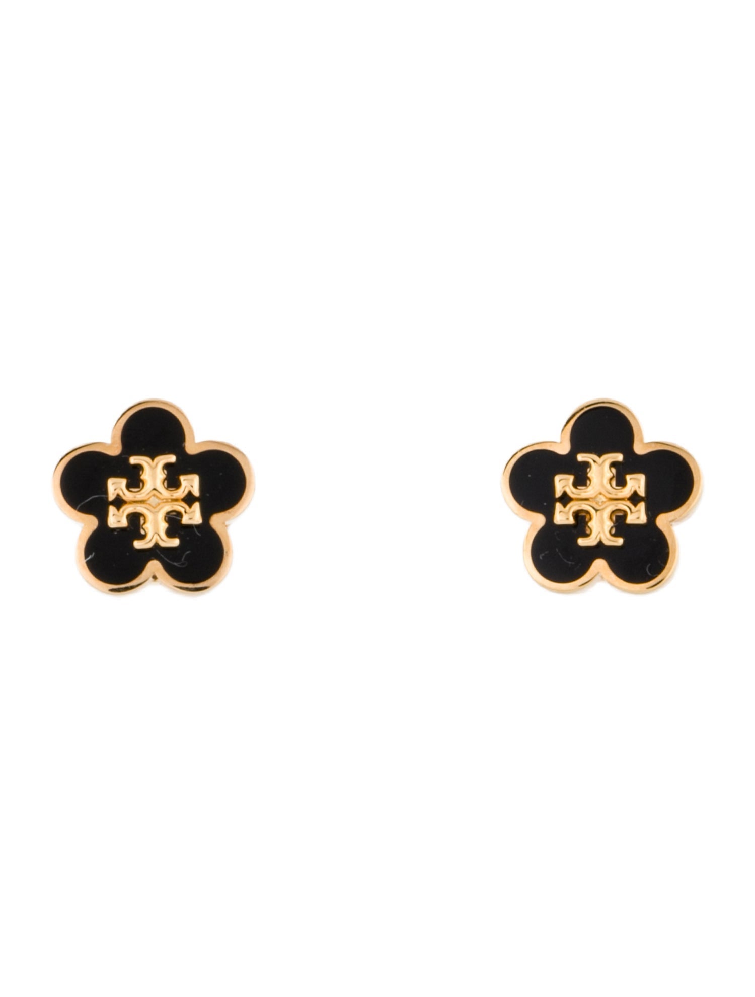 Tory Burch Enamel Flower Logo Stud Earrings