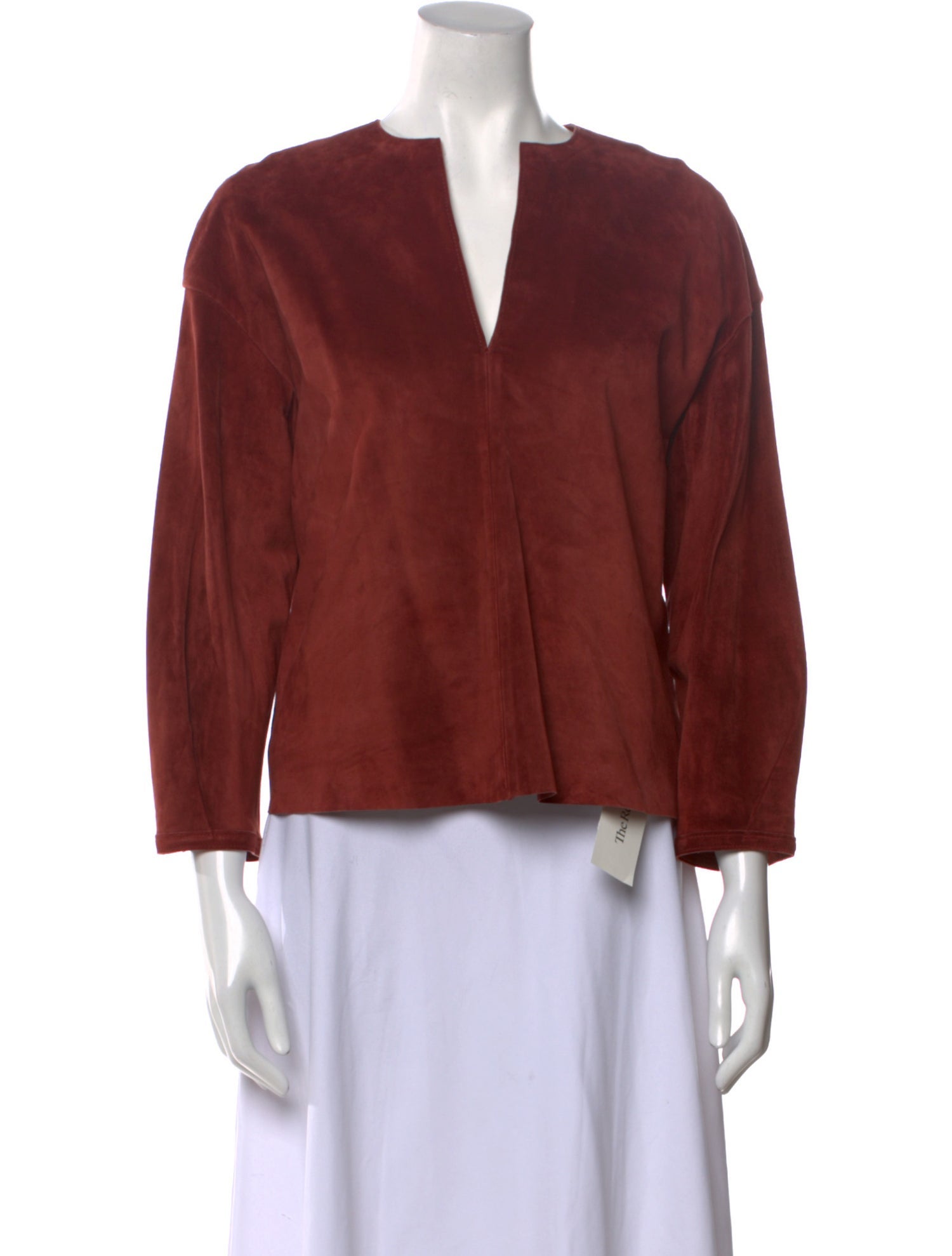 Tory Burch Leather V-Neck Blouse w/ Tags