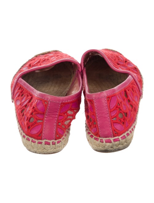 Tory Burch Leather Lace Pattern Espadrilles