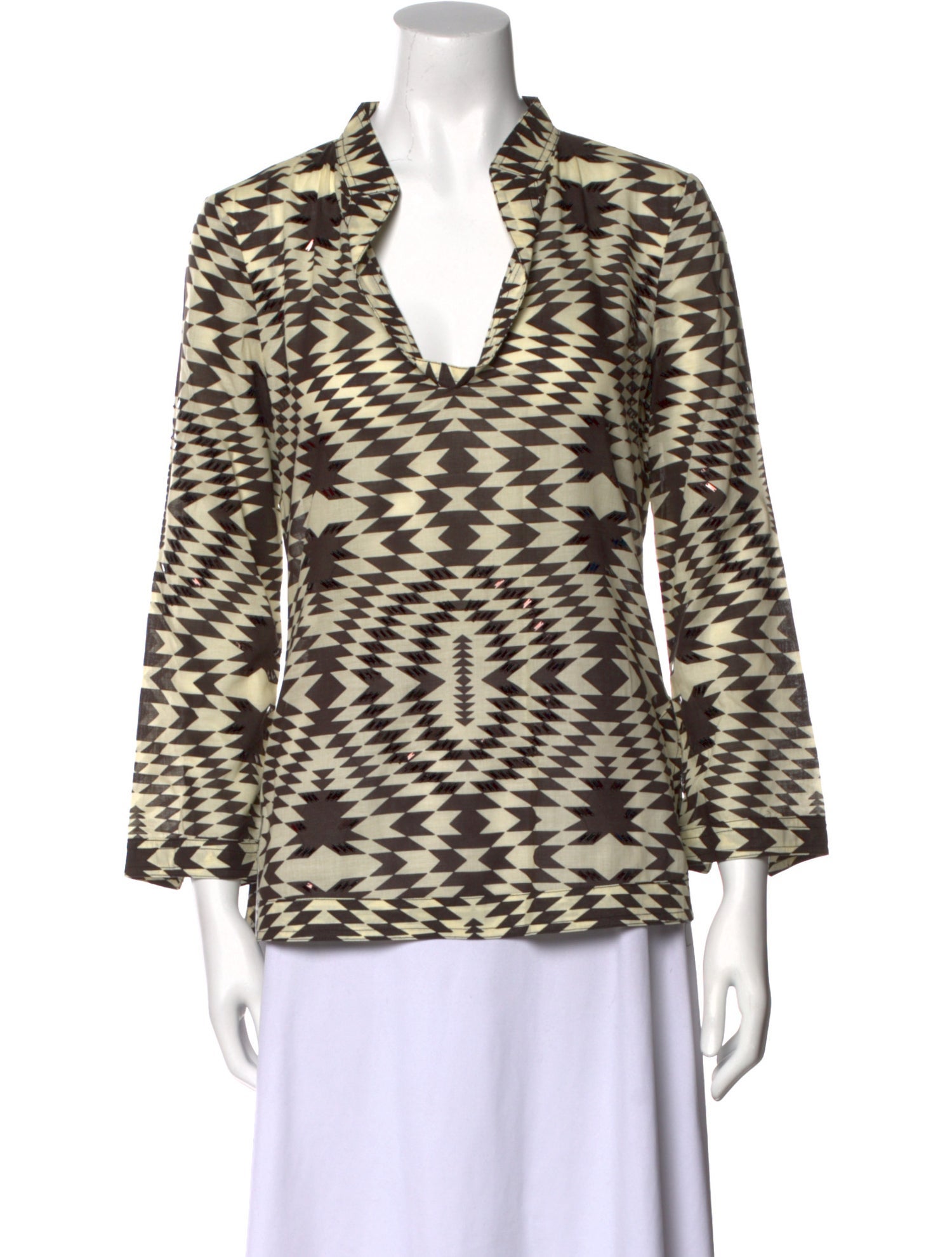 Tory Burch Printed V-Neck Blouse