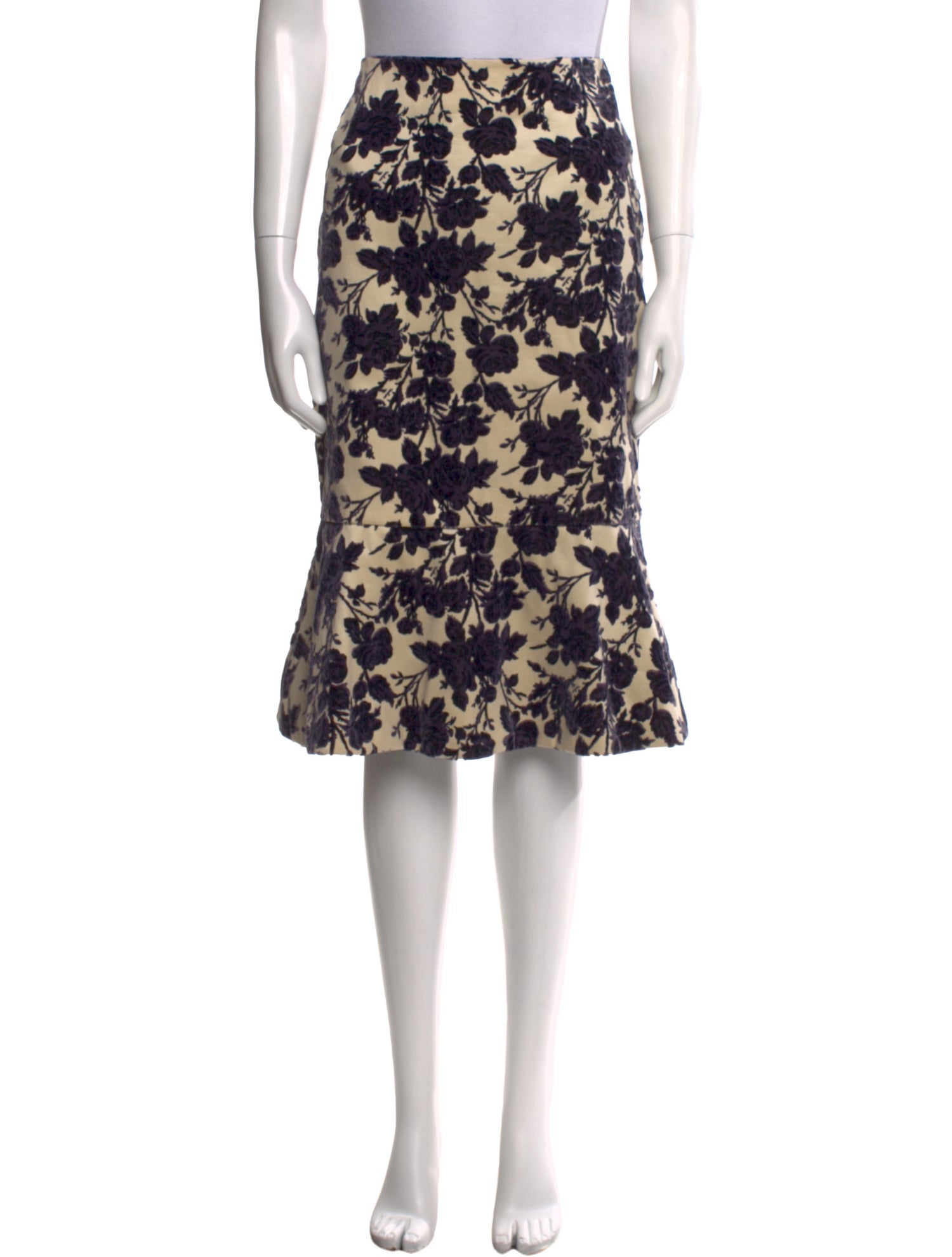 Tory Burch Floral Print Knee-Length Skirt