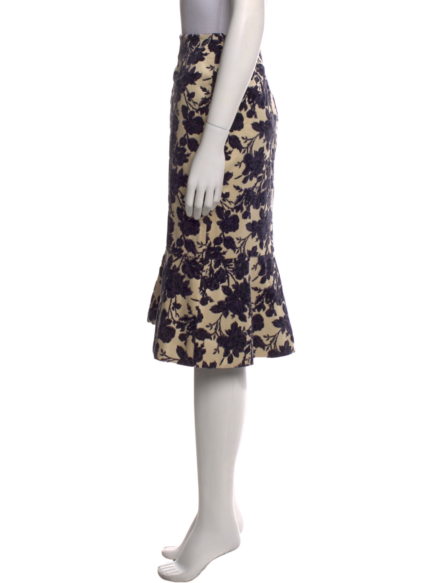 Tory Burch Floral Print Knee-Length Skirt