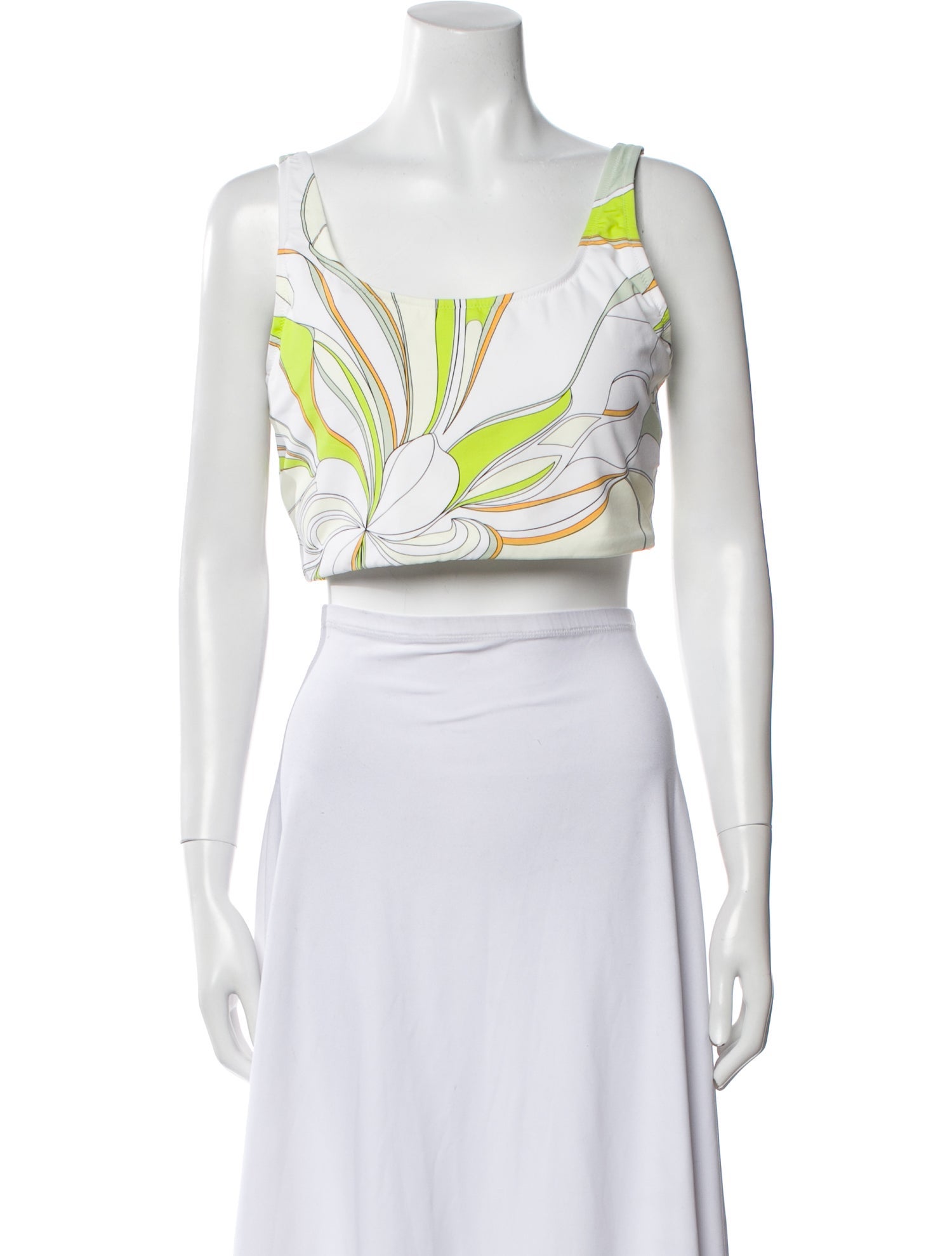Tory Burch Printed Square Neckline Crop Top