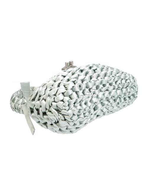 Jimmy Choo Satin Cinch Small Light Verde Woven Satin Shoulder Bag Small