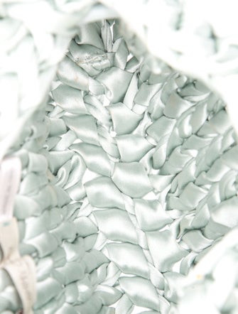 Jimmy Choo Satin Cinch Small Light Verde Woven Satin Shoulder Bag Small