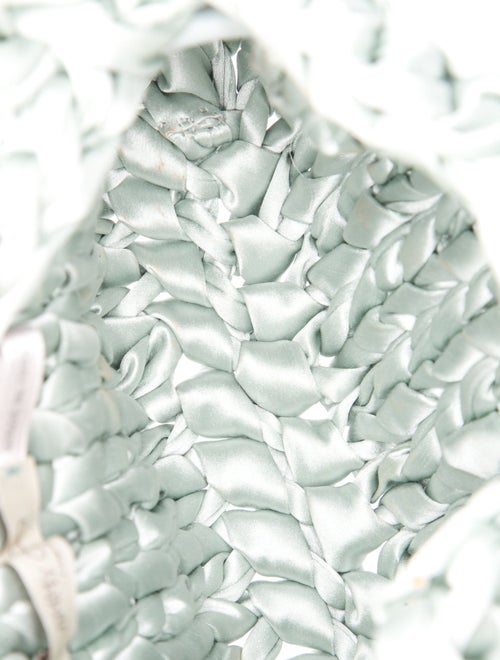 Jimmy Choo Satin Cinch Small Light Verde Woven Satin Shoulder Bag Small