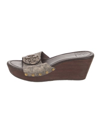 Tory Burch Leather Printed Slides