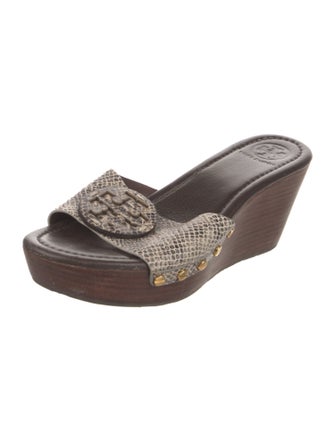 Tory Burch Leather Printed Slides