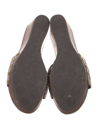 Tory Burch Leather Printed Slides