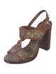 Tory Burch Leather Printed T-Strap Sandals