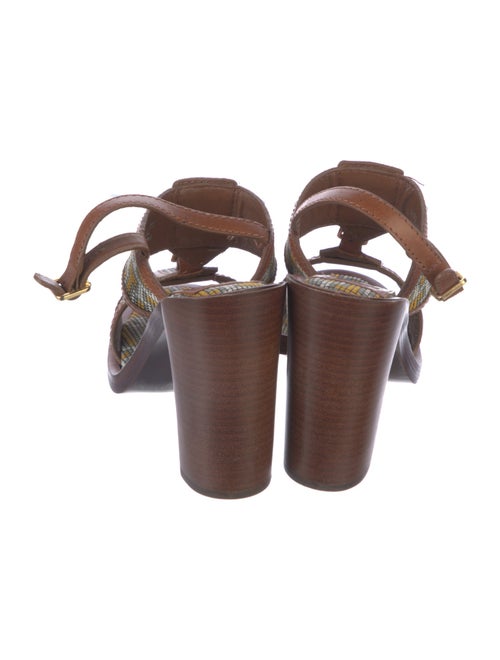 Tory Burch Leather Printed T-Strap Sandals