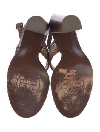 Tory Burch Leather Printed T-Strap Sandals